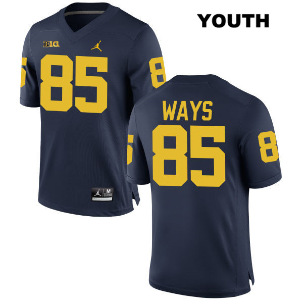 Youth NCAA Michigan Wolverines Maurice Ways #85 Navy Jordan Brand Authentic Stitched Football College Jersey WU25N50TB